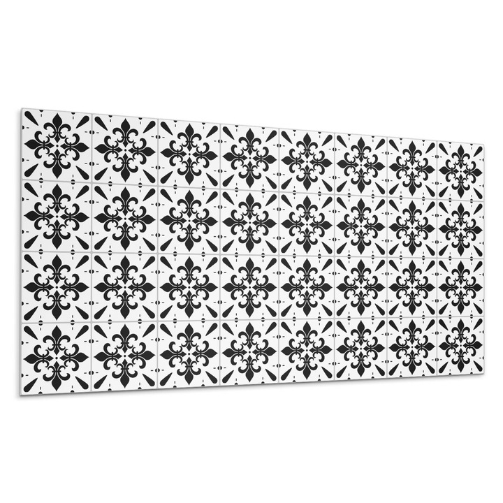 Panou lipibil perete, Wallfluent, Model cu motive florale, Negru, 10x40x20, 010310540020000276189