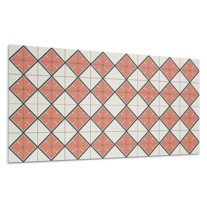 Panou vinil decorativ, Wallfluent, Model geometric cu diamante, Rosu, 120x60, 010310540040000282926