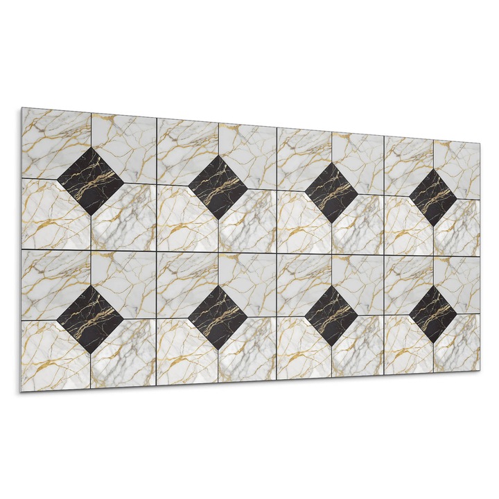 Öntapadó dekoratív panel, Wallfluent, Stílusos márvány motívum, Barna, 120x60 cm, 010310540040000276789