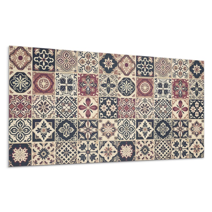 Panou lipibil perete, Wallfluent, Modele de faianta in mozaic, Negru, 100x50, 010310540010000282022