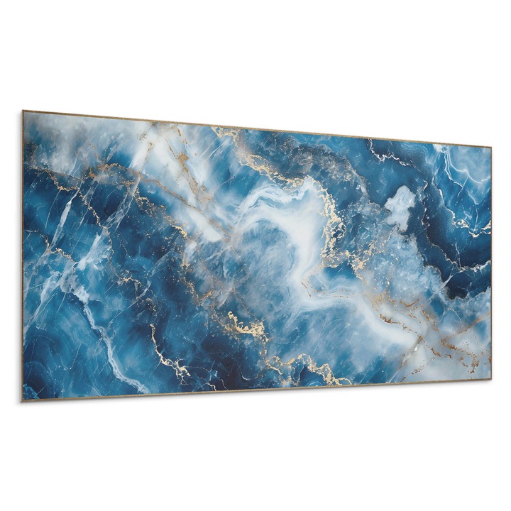 Panou vinil decorativ, Wallfluent, Model abstract de marmura, Albastru, 120x60, 010310540040000279460