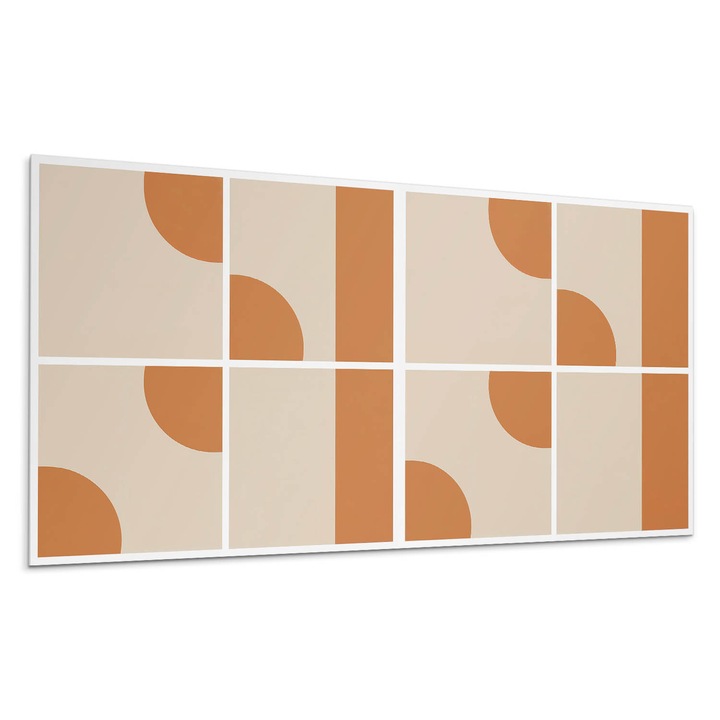 Dekoratív vinil panel, Wallfluent, Absztrakt geometriai formák, Piros, 100x50 cm, 010310540010000282950