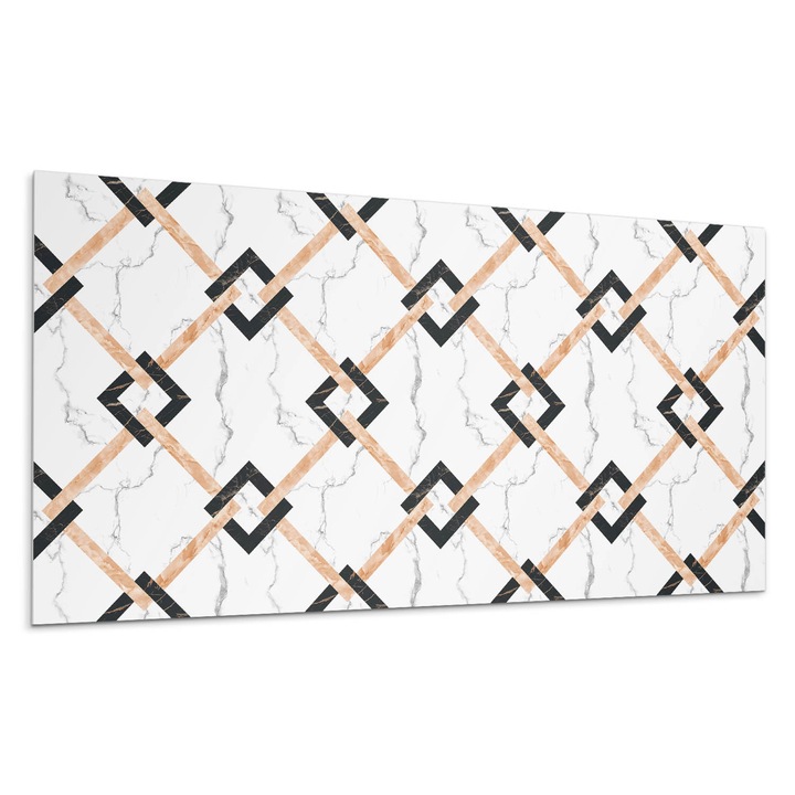 Öntapadó dekoratív panel, Wallfluent, Modern márvány geometriai motívumok, Bézs, 100x50 cm, 010310540010000276759