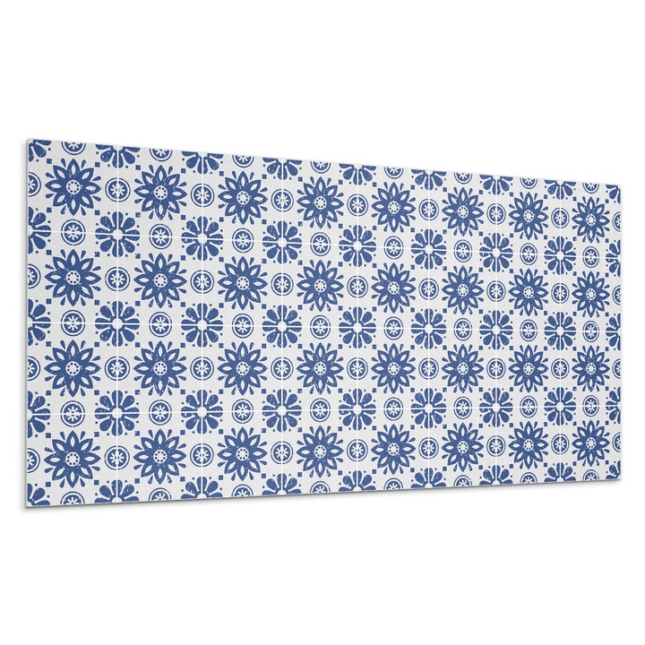 Panou vinil decorativ, Wallfluent, Model floral pe fundal, Bleumarin, 10x40x20, 010310540020000276737