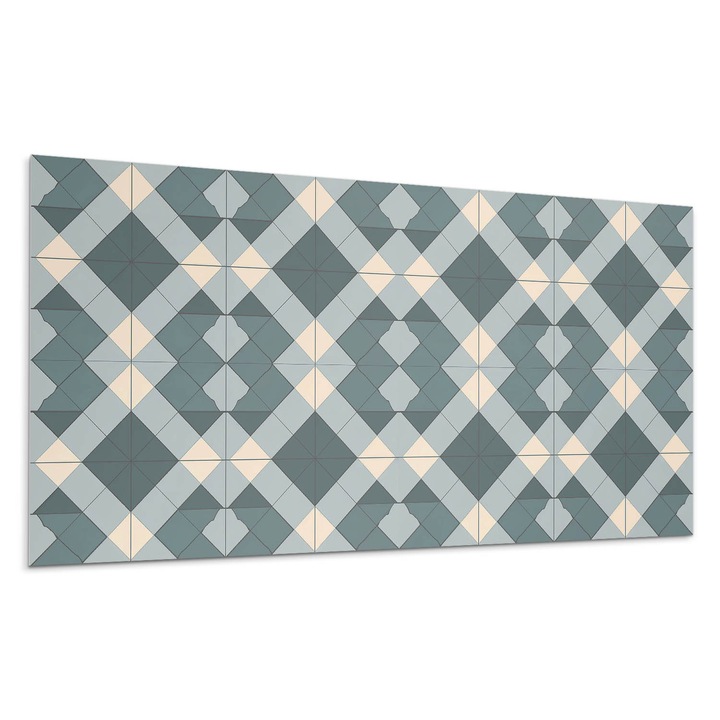 Panou vinil decorativ, Wallfluent, Model geometric cu diamante, Gri, 10x40x20, 010310540020000282971