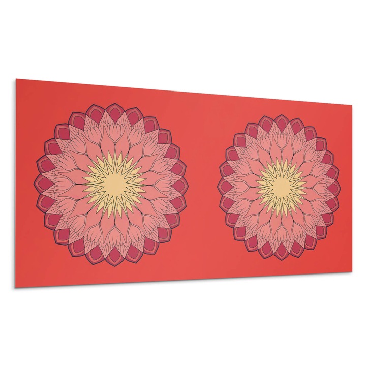 Öntapadó dekoratív panel, Wallfluent, Virágos mandala minta, Türkiz, 120x60 cm, 010310540040000283008