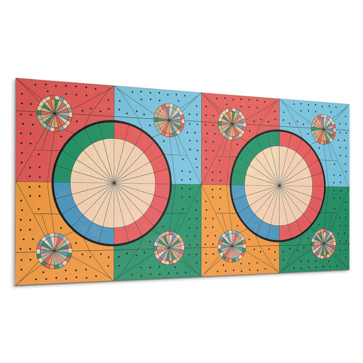 Öntapadó dekoratív panel, Wallfluent, Geometriai minta körökkel, Sárga, 120x60 cm, 010310540040000282915