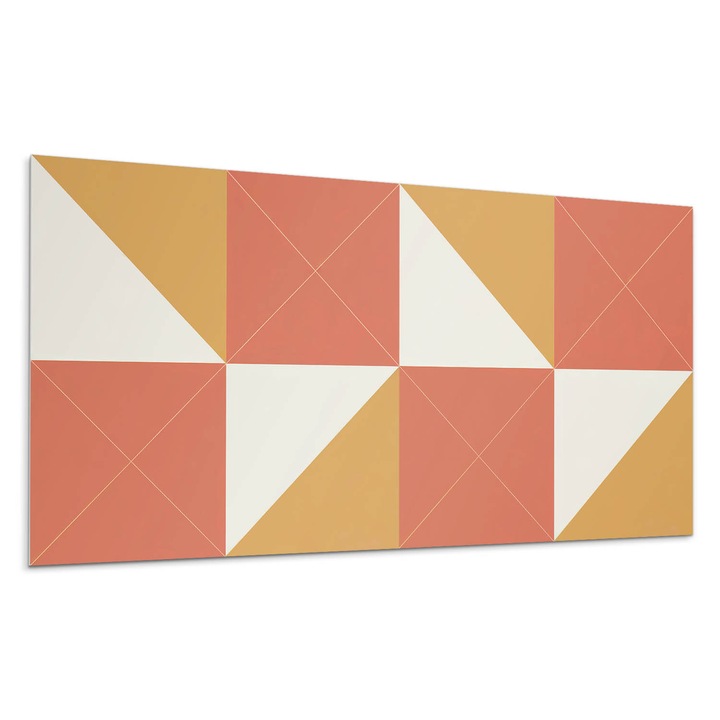 Dekoratív vinil panel, Wallfluent, Meleg geometrikus minták, Narancssárga, 100x50 cm, 010310540010000282952