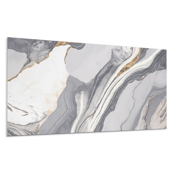 Dekoratív vinil panel, Wallfluent, Hullámok absztrakt stílusban, Fekete, 100x50 cm, 010310540010000281911