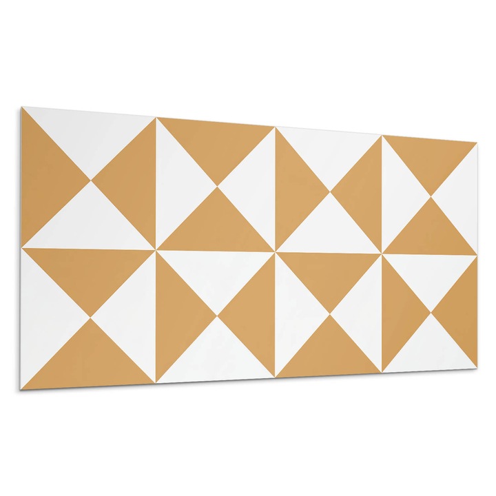 Panou decorativ autoadeziv, Wallfluent, Model geometric de triunghiuri, Bej, 10x40x20, 010310540020000282928