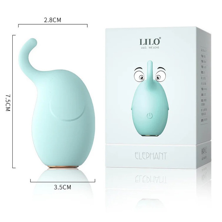 Vibrator tip Ou, pentru stimularea clitorisului in forma de elefant, SkyBlue TOY377-48