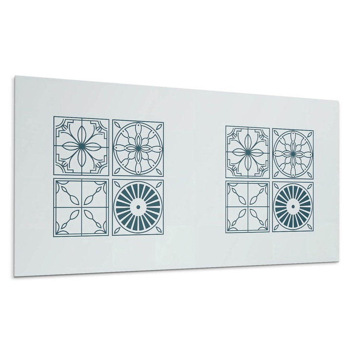 Dekoratív vinil panel, Wallfluent, Csempézett minták geometrikus stílusban, Kék, 100x50 cm, 010310540010000283009