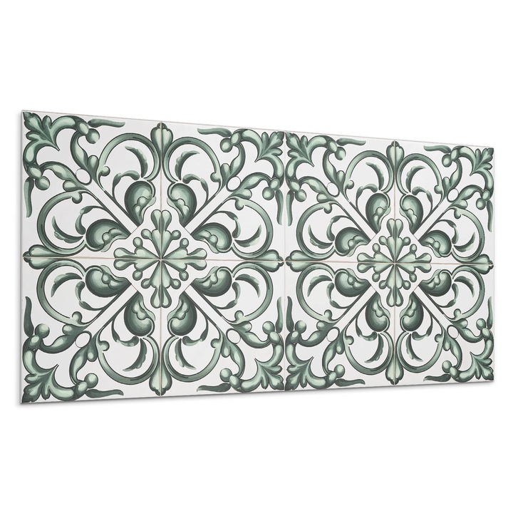 Öntapadó dekoratív panel, Wallfluent, Virágmotívum harmonikus szimmetriában, Sárga, 120x60 cm, 010310540040000283081