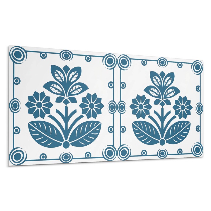 Dekoratív vinil panel, Wallfluent, Virágos díszítő motívum, Szürke, 100x50 cm, 010310540010000283062