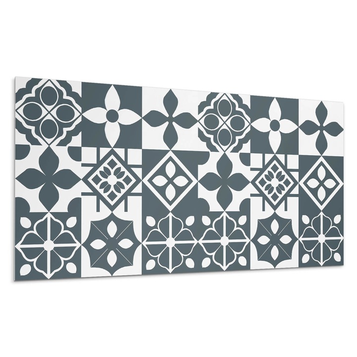 Panou vinil decorativ, Wallfluent, Modele geometrice in placi, Negru, 10x40x20, 010310540020000282961