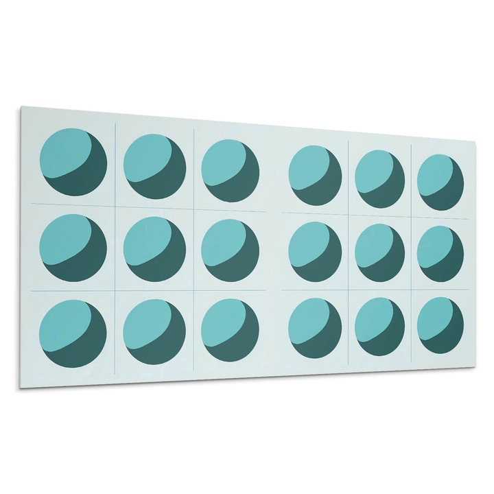 Dekoratív vinil panel, Wallfluent, Golyók egy geometriai rácsban, Bézs, 100x50 cm, 010310540010000282973