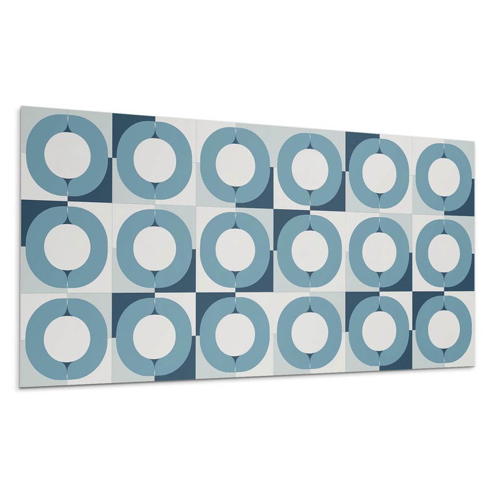 Öntapadó dekoratív panel, Wallfluent, Kerek figurák harmonikus elrendezésben, Szürke, 100x50 cm, 010310540010000283018