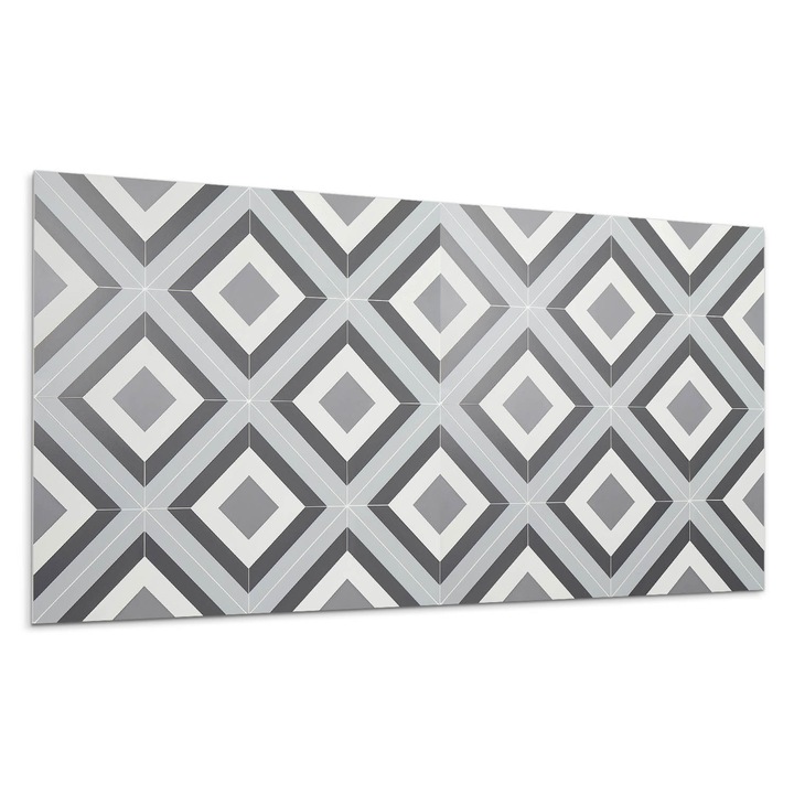 Panou decorativ autoadeziv, Wallfluent, Model geometric cu romburi, Gri, 10x40x20, 010310540020000283014
