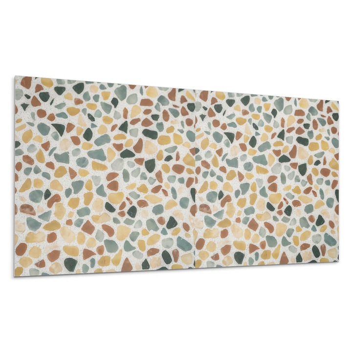 Panou vinil decorativ, Wallfluent, Model de mozaic de lipici, Galben, 120x60, 010310540040000283040