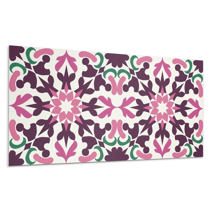 Öntapadó dekoratív panel, Wallfluent, Növényi minta szimmetriában, Piros, 120x60 cm, 010310540040000283125