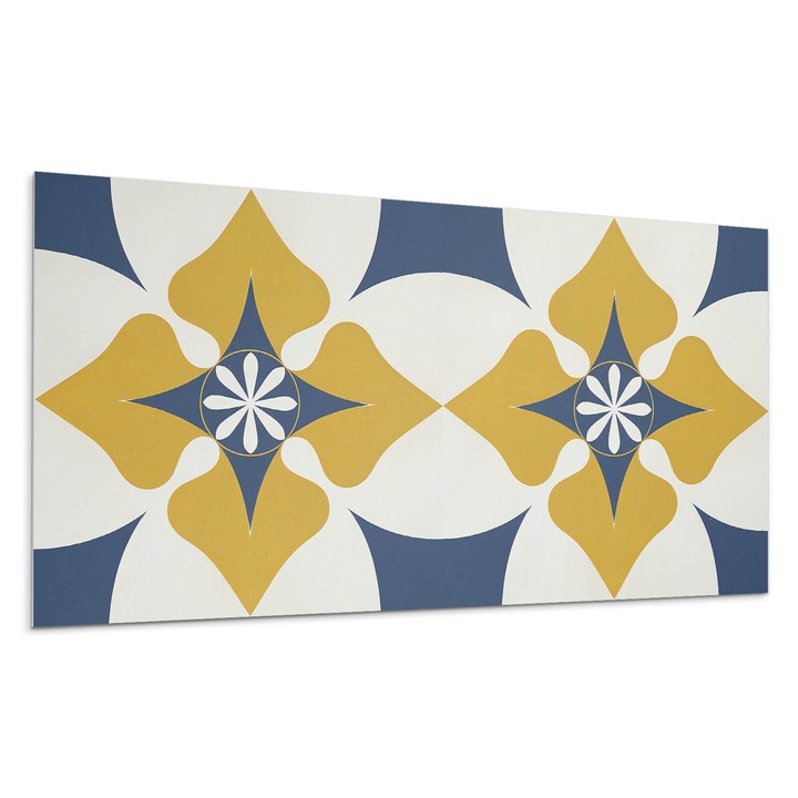 Öntapadó dekoratív panel, Wallfluent, Harmonizált forma virágmotívum, Bézs, 100x50 cm, 010310540010000283129