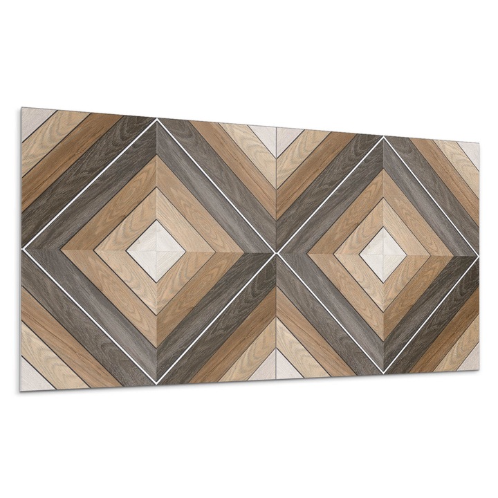 Panou vinil decorativ, Wallfluent, Model geometric cu romburi, Maro, 10x40x20, 010310540020000283203