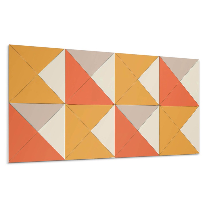 Dekoratív vinil panel, Wallfluent, Háromszög alakú minták harmonikus elrendezésben, Barna, 120x60 cm, 010310540040000283153