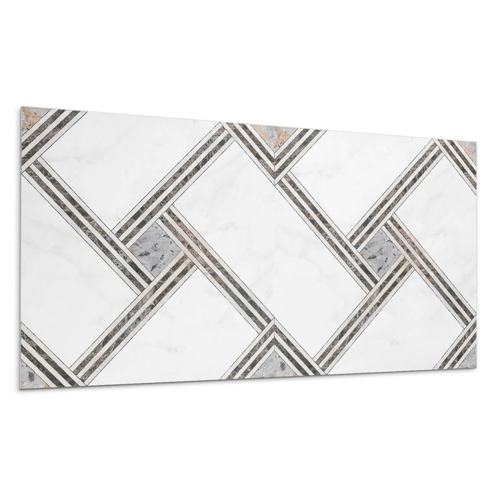 Öntapadó dekoratív panel, Wallfluent, Geometrikus vonalak tervezése, Barna, 120x60 cm, 010310540040000283207