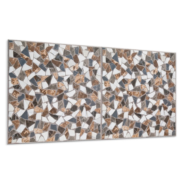 Dekoratív vinil panel, Wallfluent, Mozaik különböző formákkal, Tengerészkék, 120x60 cm, 010310540040000283240