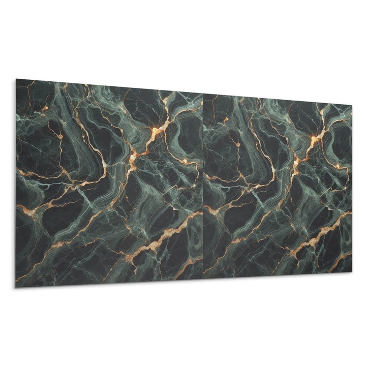 Panou decorativ autoadeziv, Wallfluent, Model de marmura cu vene, Verde, 100x50, 010310540010000283279