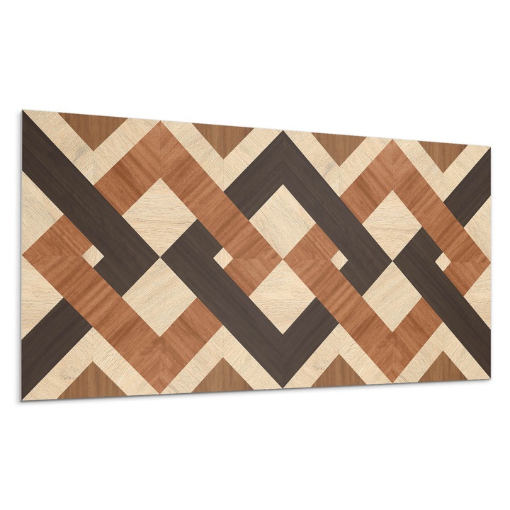 Öntapadó dekoratív panel, Wallfluent, Geometrikus fa motívum, Kék, 100x50 cm, 010310540010000283198