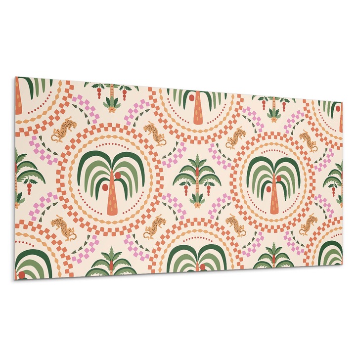 Dekoratív vinil panel, Wallfluent, Egzotikus növényi motívum, Kék, 120x60 cm, 010310540040000283282