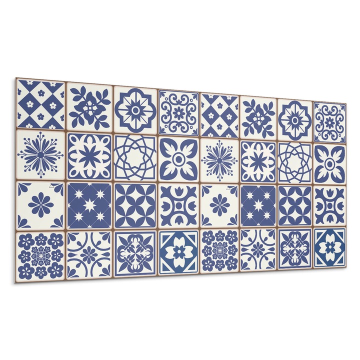 Dekoratív vinil panel, Wallfluent, Csempézett dekoratív motívumok, Barna, 120x60 cm, 010310540040000283208