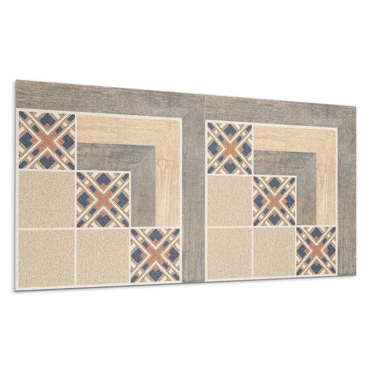 Panou vinil decorativ, Wallfluent, Modele geometrice pe placi, Bej, 120x60, 010310540040000283212