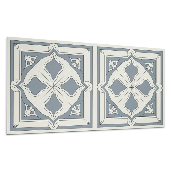 Öntapadó dekoratív panel, Wallfluent, Virágos motívum kerámián, Rózsaszín, 100x50 cm, 010310540010000283097