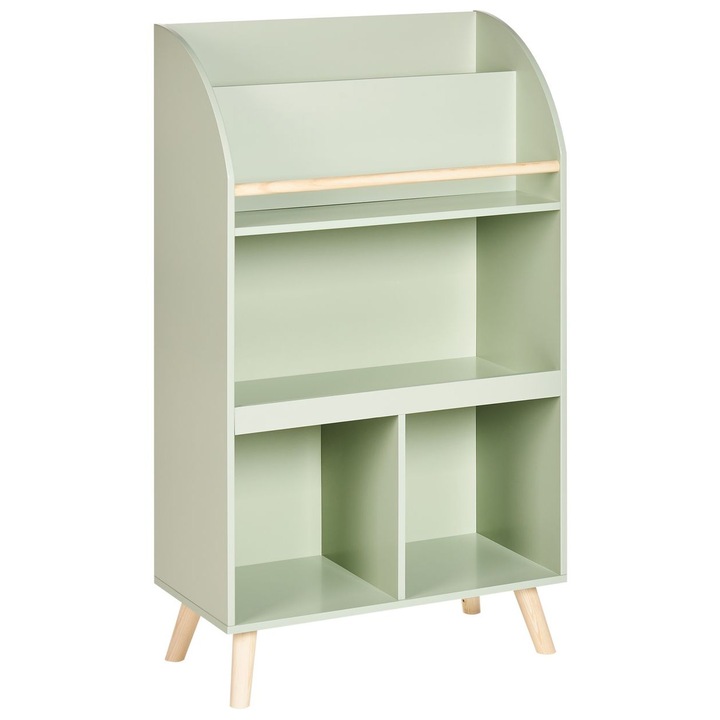 Biblioteca cu 3 rafturi Liloet Derivati din lemn Verde deschis