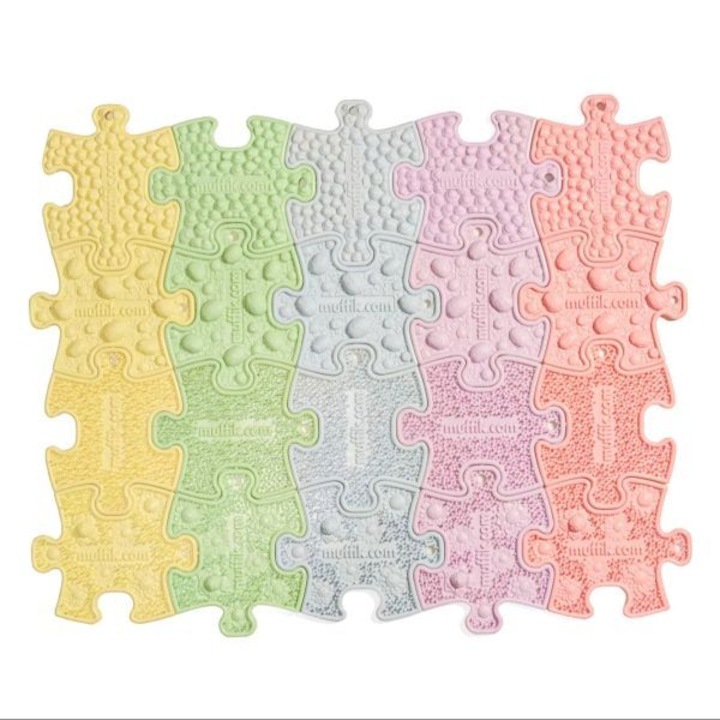 Set de puzzle senzorial nano - pastel, Muffik: piese 6,5 x 5,4 cm, 20 buc.