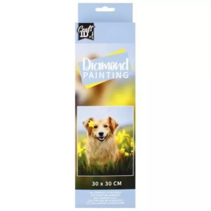 Gyémántszemes kirakó - Kutya, 30 x 30 cm