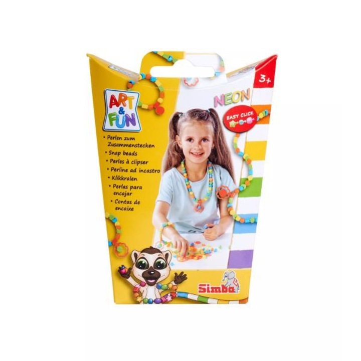 Set de margele cu capse Art&Fun: neon - 250 buc