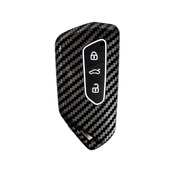 Премиум защитен капак за ключ Volkswagen, съвместим с Golf 8, Skoda Octavia, A8, MK4, MK8, Seat Leon, MK4, Tarraco, Cupra Formentor, Aspect Carbon, LUVLU™