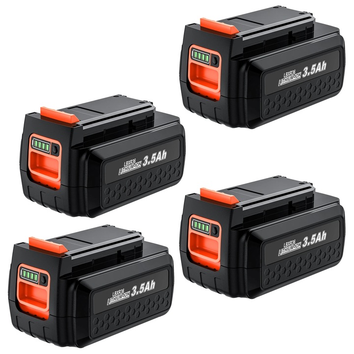 Baterie reincarcabila pentru sculele Black & Decker, model LBXR36/BL20362/LBX2040, tip 18650 Lithium, capacitate 3000mAh, 40V, pachet de 4 bucati