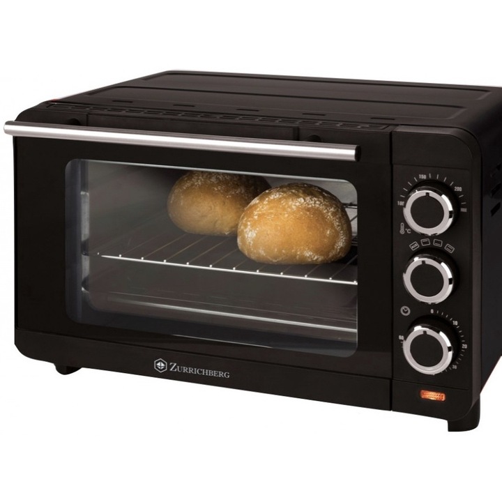 Мини фурна Zurrichberg ZBP-7646, 4 функции, 1200W, 49 см × 25 см × 31,5 см, черна