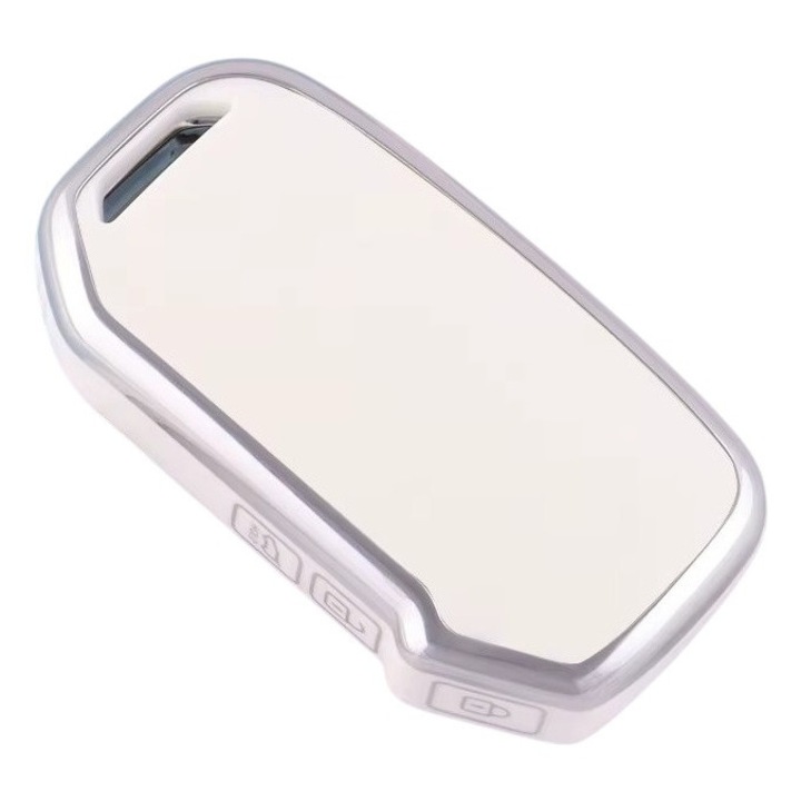 Husa pentru cheie smart Kia Sportage R GT Stinger Sorento Ceed Cerato Forte Niro Soul Telluride Rio alb