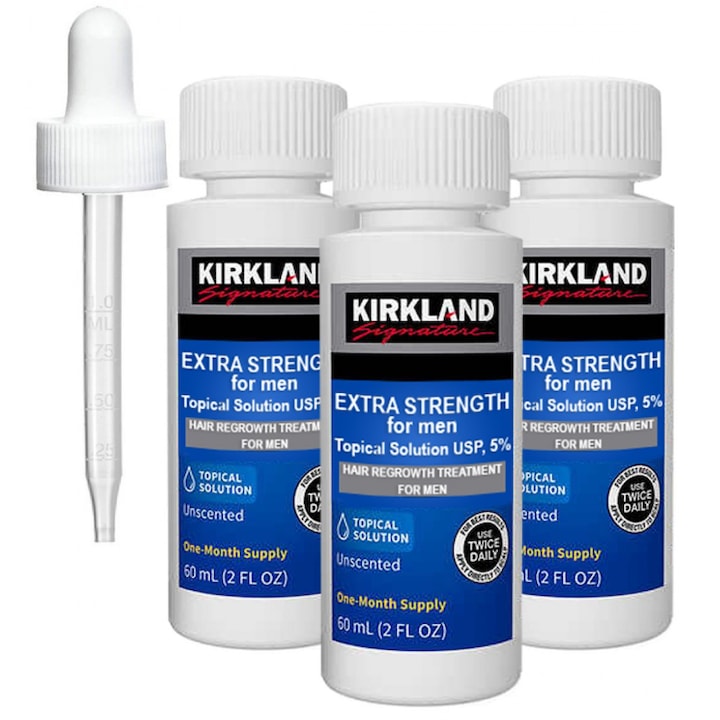 Perrigo, Kirkland Signature Hajhullás elleni kezelés oldatos készlet, pipetta, 3 x 60ml