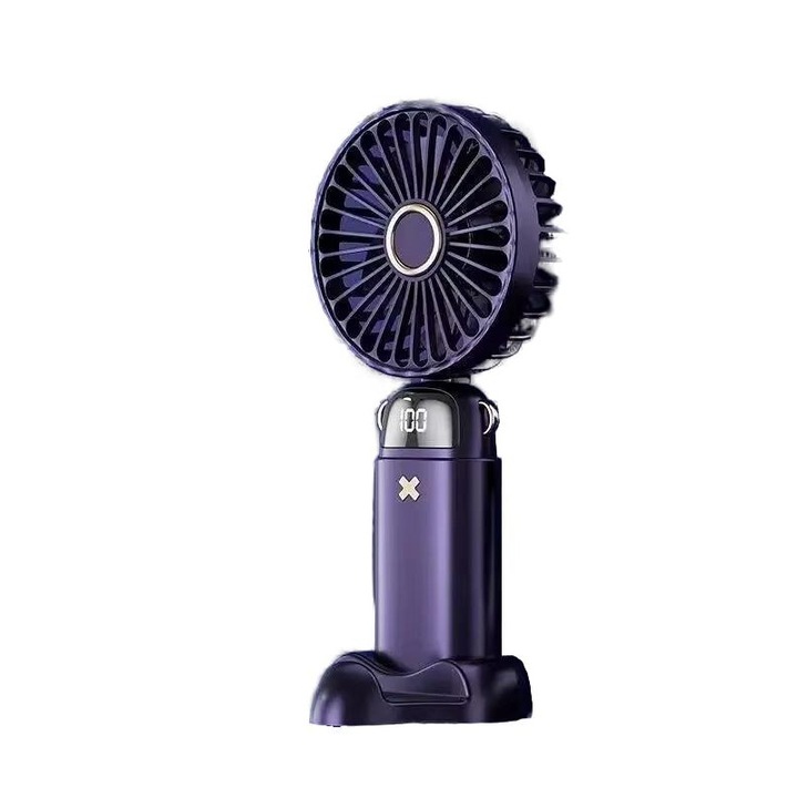 Ventilator personal portabil, mini, 5 viteze, albastru, dimensiuni mici