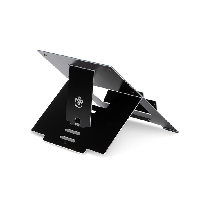 Suport laptop ajustabil, R-GO, aluminiu, negru