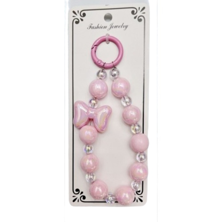 Kulcstartó, Fém+Pvc, Rózsaszín