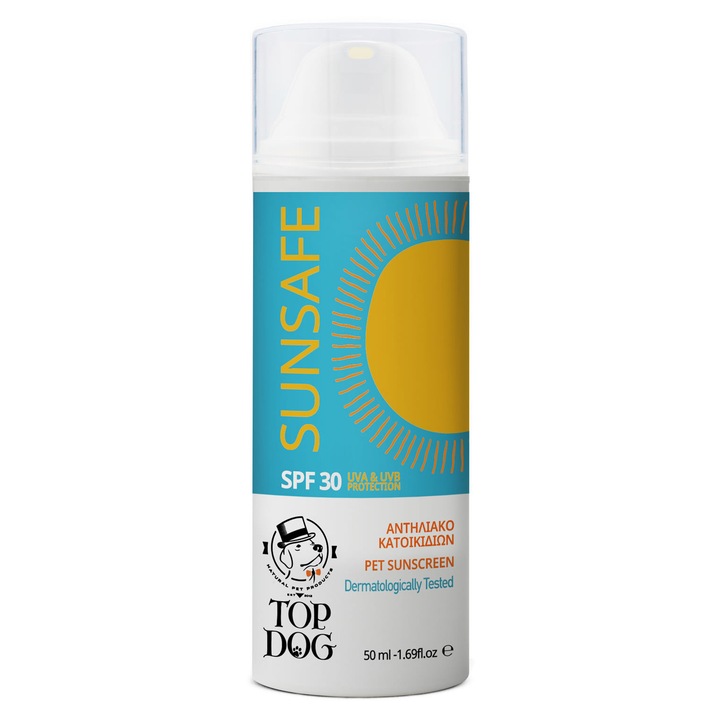 SunSafe SPF 30 fényvédő krém kutyáknak, Top Dog, 50 ml