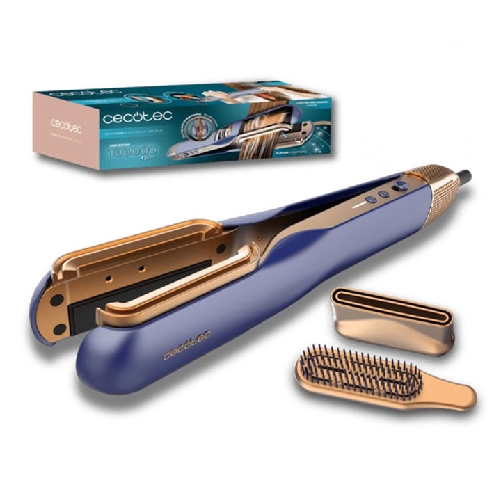 Въздушна преса за коса, Cecotec RitualCare Air Lisse 2in1, сушилня, 106000 об./мин., плазма, керамика и кератин, слот за високо налягане, студен въздух