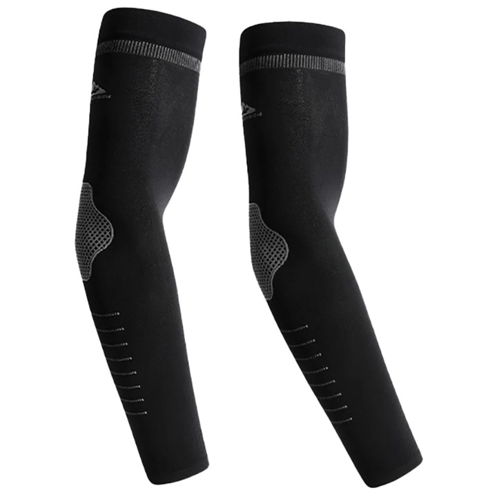 Set 2 de protectie pentru brate, UPF50+, pentru ciclism, Protectie UV si Intemperii pentru Brat si Mana, Respirabile, Universale. Negru
